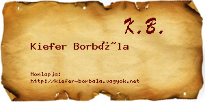 Kiefer Borbála névjegykártya