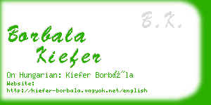 borbala kiefer business card